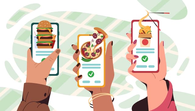 Man ordering food online